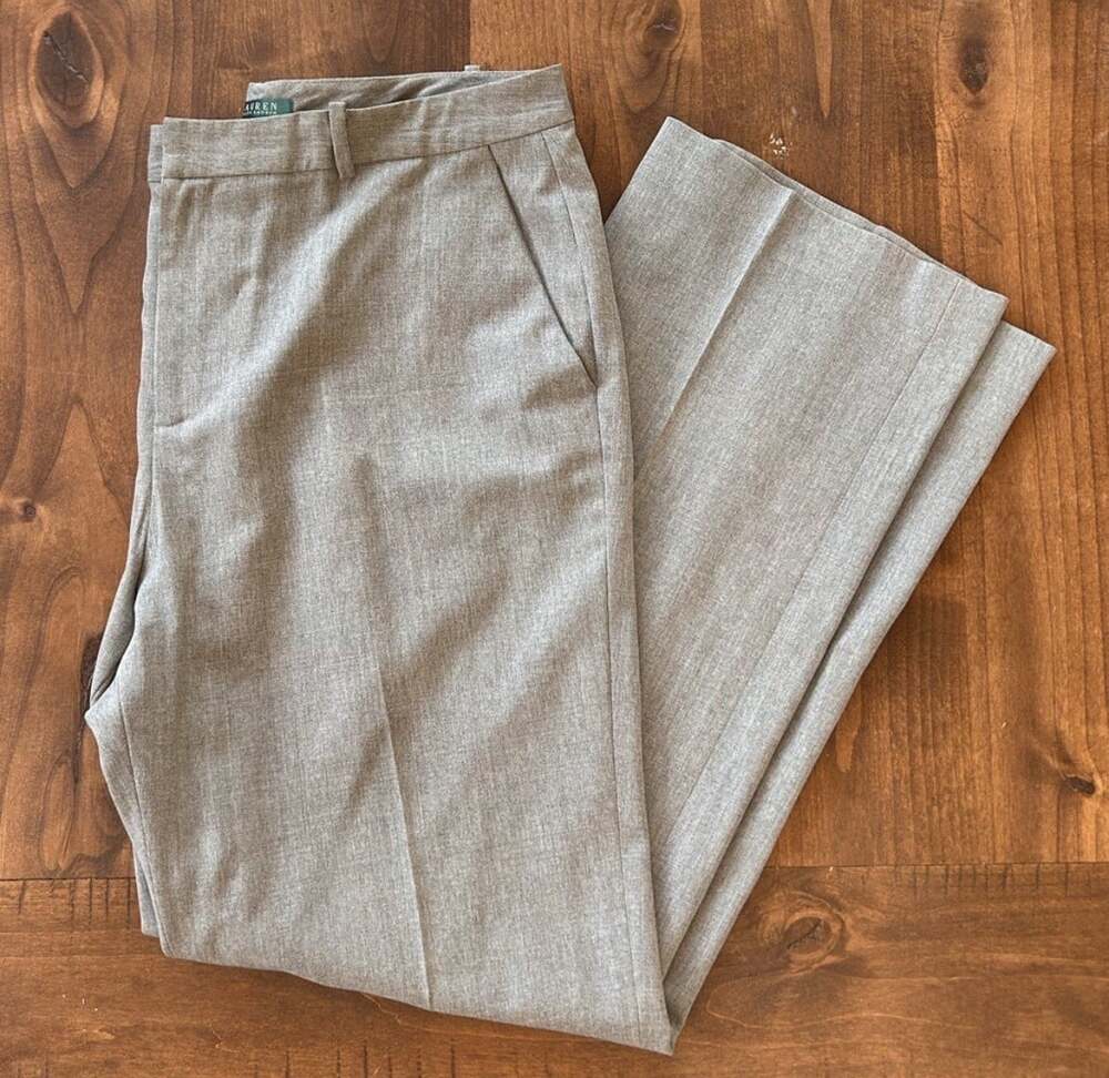Lauren Ralph Lauren Women’s Wool Blend Tailored Trousers Gray Size 14